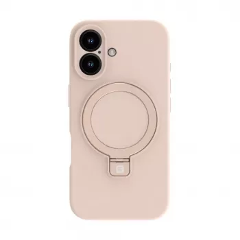 Evelatus Apple iPhone 16 Premium Magsafe ar Statīvu Soft Touch Silikona Maciņš Pink Sand