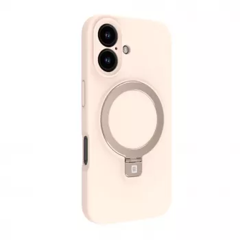 Evelatus Apple iPhone 16 Premium Magsafe ar Statīvu Soft Touch Silikona Maciņš Pink Sand