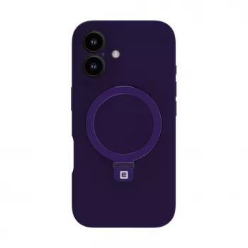 Evelatus Apple iPhone 16 Premium Magsafe ar Statīvu Soft Touch Silikona Maciņš Purpura