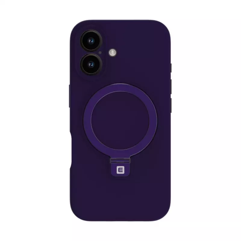 Evelatus Apple iPhone 16 Premium Magsafe ar Statīvu Soft Touch Silikona Maciņš Purpura
