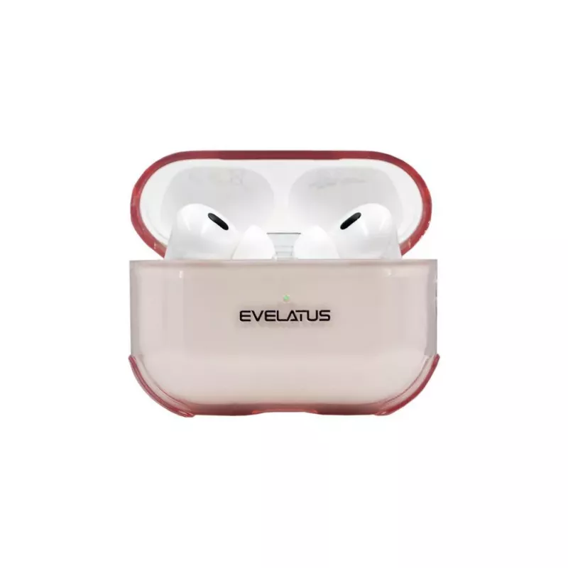 Evelatus Apple AirPods Pro TPU aizsargmaciņš caurspīdīgi rozā
