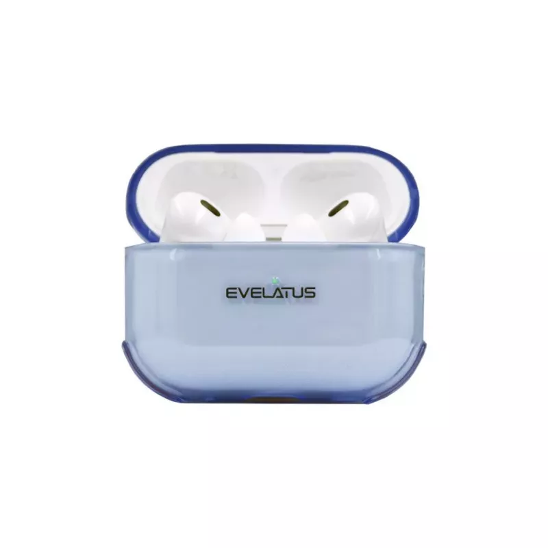 Evelatus Apple AirPods Pro 2 TPU aizsargmaciņš caurspīdīgi zils