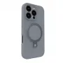 Evelatus Apple iPhone 16 Pro Max Premium MagSafe ar Statīvu Mīksta Pieskāriena Silikona Maciņš Sudrabs
