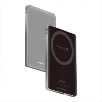 Evelatus PD20W 5000mAh Power Bank MagLink Elite ar bezvadu uzlādi Sudrabs