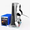 iLike DZ504 Slim Multi Dock Station PlayStation 5 PS5 kontrolieriem ar dzesēšanas ventilatoriem un RGB melna