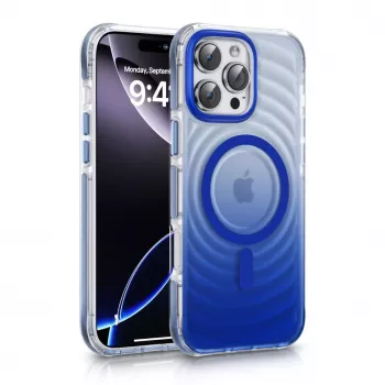 Evelatus Apple iPhone 15 Pro Max EchoWave Clear MagSafe Blue Back Cover
