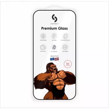 Connect Xiaomi 15 Ultra 2.5D pilna pārklājuma Japānas līmes stikla aizsargs pretstatisks izturīgāks melns