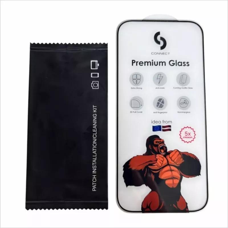 Connect Xiaomi 15 Ultra 2.5D pilna pārklājuma Japānas līmes stikla aizsargs pretstatisks izturīgāks melns