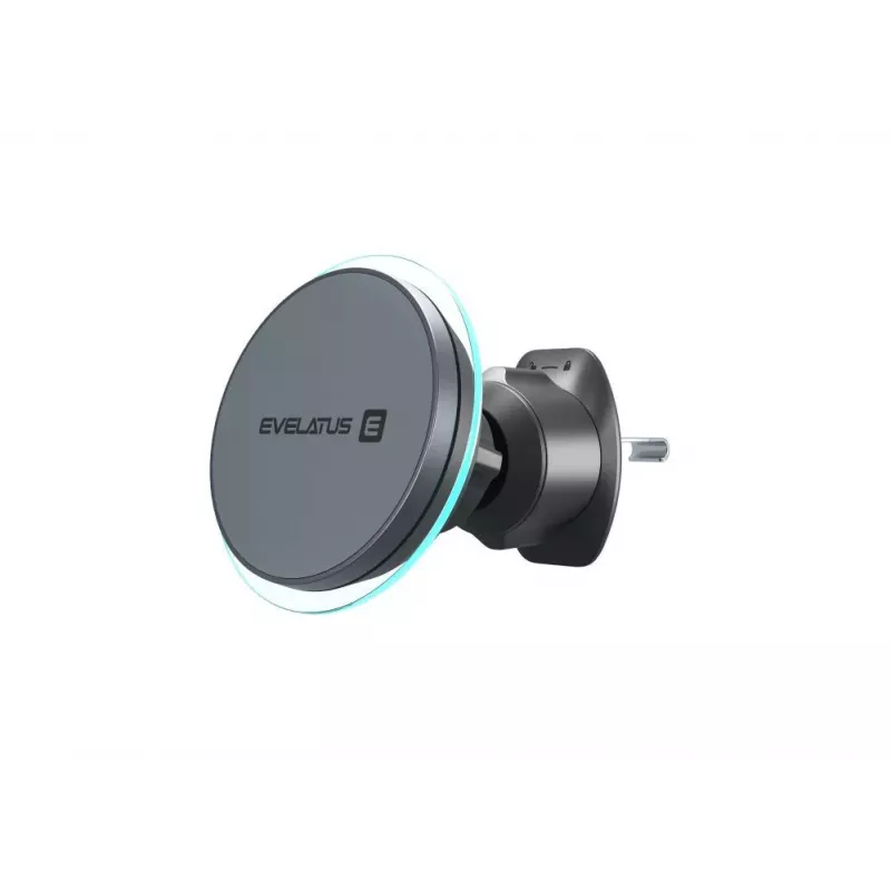 Evelatus MagSafe Qi bezvadu uzlādes magnētiskais stiprinājums automašīnas ventilācijai - Melns