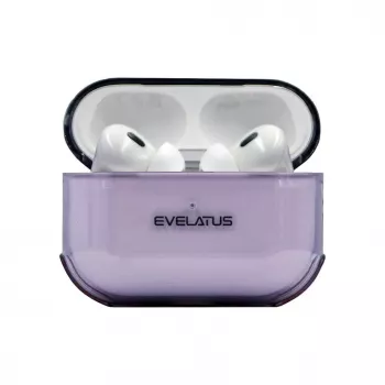 Evelatus Apple AirPods Pro 2 TPU aizsargmaciņš caurspīdīgi violets