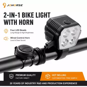 iLike 120dB Electric Bike Horn with Wired Remote Button, Waterproof Bicycle Horn for Bikes & E-Scooters