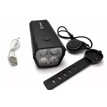 iLike Uzlādējams Velosipēda Priekšējais Lukturis ar 120dB Elektrisko Skaņas Signālu, 300 Lūmenu LED Velosipēda Gaisma, USB Uzlādējams, Stūres Tālvadības Slēdzis