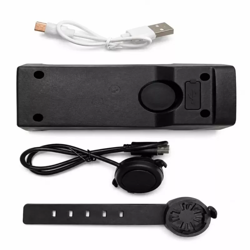 iLike Uzlādējams Velosipēda Priekšējais Lukturis ar 120dB Elektrisko Skaņas Signālu, 300 Lūmenu LED Velosipēda Gaisma, USB Uzlādējams, Stūres Tālvadības Slēdzis