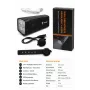 iLike Uzlādējams Velosipēda Priekšējais Lukturis ar 120dB Elektrisko Skaņas Signālu, 300 Lūmenu LED Velosipēda Gaisma, USB Uzlādējams, Stūres Tālvadības Slēdzis