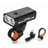 iLike JOHORSE USB uzlādējams velosipēda priekšējais lukturis, 400LM LED velosipēda priekšējais lukturis, dubults stars, alumīnija korpuss, akumulatora indikators, ūdensizturīgs velosipēda lukturis