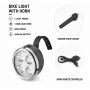 iLike Uzlādējams Velosipēda Priekšējais Lukturis ar 120dB Skaņas Signālu, 280 Lumeni, 4 Gaismas Režīmi, USB Uzlādējams, Bezvadu Tālvadība