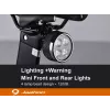 iLike USB uzlādējams 4-LED velosipēda gaismu komplekts – priekšējie un aizmugurējie velosipēda lukturi ar 120dB skaņas signālu