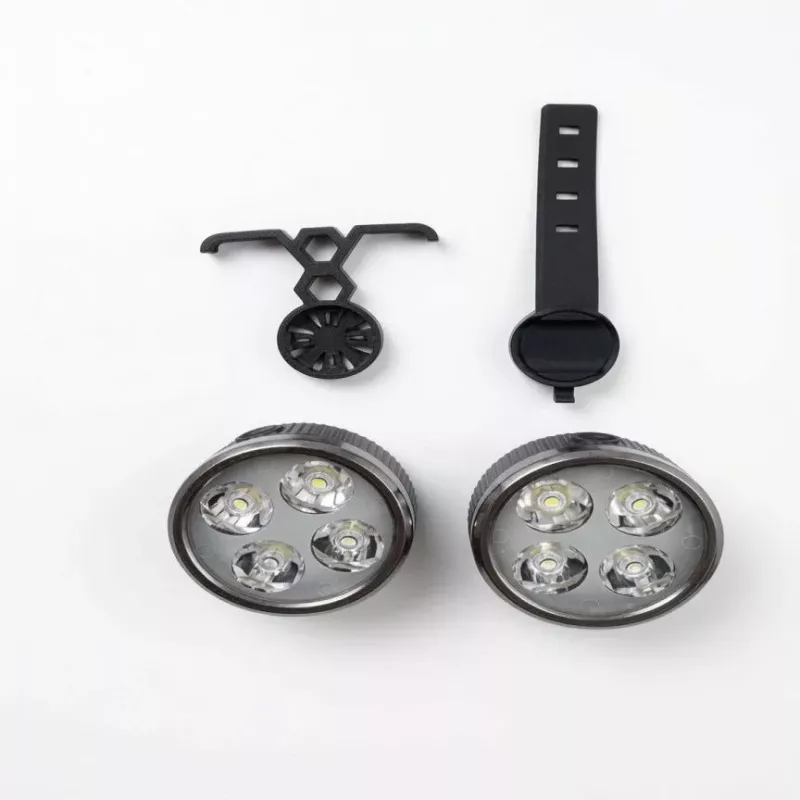 iLike USB uzlādējams 4-LED velosipēda gaismu komplekts – priekšējie un aizmugurējie velosipēda lukturi ar 120dB skaņas signālu