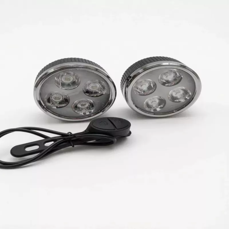 iLike USB uzlādējams 4-LED velosipēda gaismu komplekts – priekšējie un aizmugurējie velosipēda lukturi ar 120dB skaņas signālu
