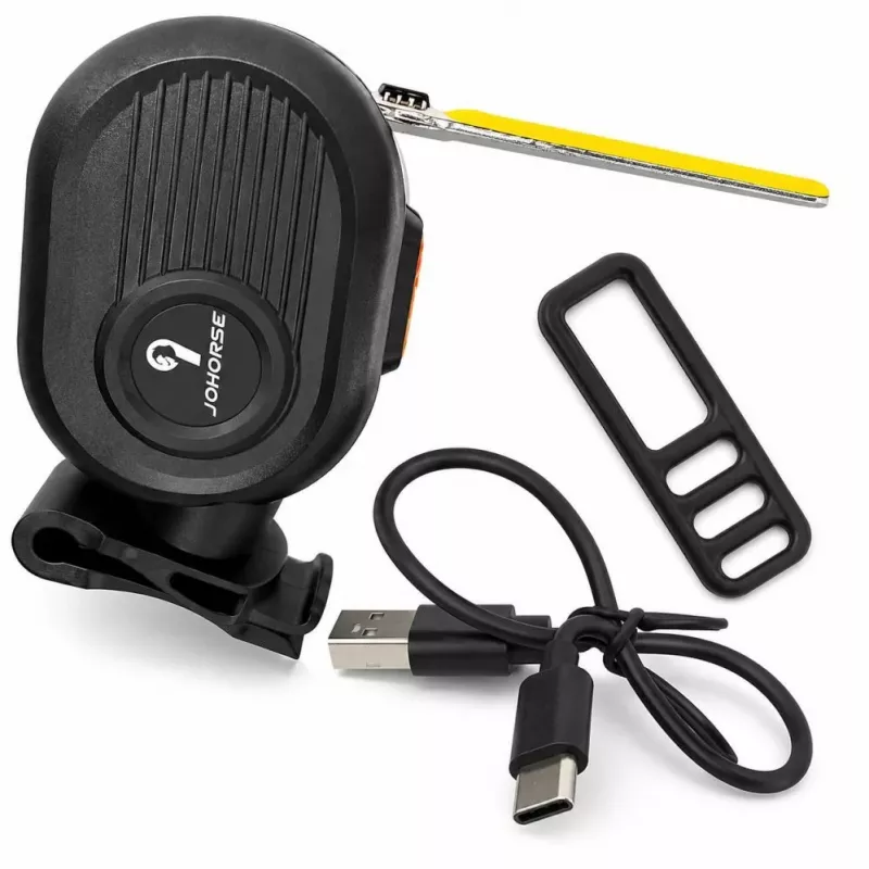 iLike JOWORSE uzlādējams COB LED velosipēda aizmugurējais lukturis, USB-C velosipēda aizmugurējās drošības gaisma, 300mAh ūdensizturīga riteņbraukšanas brīdinājuma gaisma
