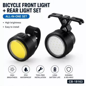 iLike 2PCS Velosipēda priekšējo un aizmugurējo lukturu komplekts – USB uzlādējamas LED velosipēdu gaismas kalnu un šosejas velosipēdiem, elektriskajiem velosipēdiem, skrejriteņiem, e-skūteriem, bērnu velosipēdiem