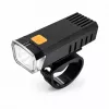 iLike USB uzlādējams velosipēda priekšējais lukturis, JH420 augsta spilgtuma LED velosipēda priekšējais lukturis, IP65 ūdensizturīgs velosipēda lukturis MTB, šosejas velosipēdam un e-velosipēdam melns