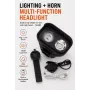 iLike JOHORSE Uzlādējams Velosipēda Lukturis ar 120dB Skaņas Signālu, USB Uzlādējams LED Priekšējais Lukturis, Tālā/Tuvā Gaisma, IPX4 Ūdensizturīgs, Melns