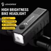 iLike JOHORSE USB uzlādējams velosipēda priekšējais lukturis, augsta spilgtuma LED velosipēda priekšējā gaisma, IPX4 ūdensizturīgs, ABS korpuss, viegla stūres stiprinājums