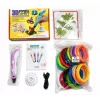 iLike 3D Pen-3 ar LCD displeju un 10 veidnēm Zils + PLA pavedienu komplekts: 20 krāsas pa 10 metriem (200 metri kopā) Rozā