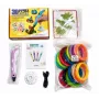 iLike 3D Pen-3 ar LCD displeju un 10 veidnēm Zils + PLA pavedienu komplekts: 20 krāsas pa 10 metriem (200 metri kopā) Rozā