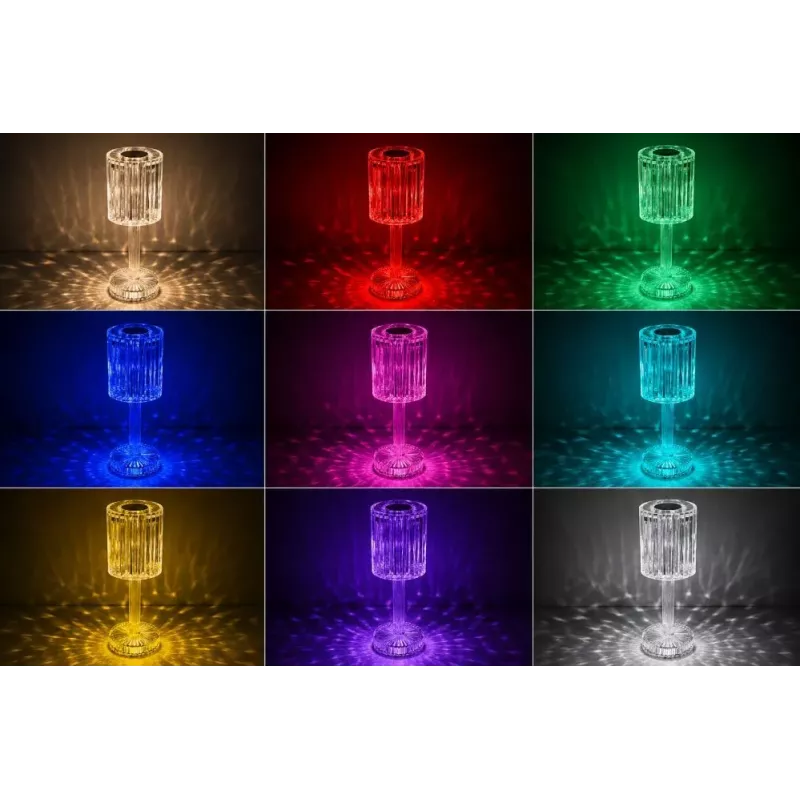 iLike Crystal Touch RGB LED galda lampa ar Bluetooth skaļruni, apkārtējās gaismas naktsgaismu un tālvadības pulti