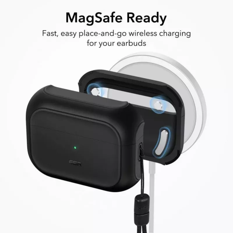 ESR Orbit HaloLock ar MagSafe Apple AirPods Pro 1 / 2 — Melns