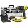 STANLEY V20 18V Bezvadu urbjskrūvgrieža komplekts 2x2.0Ah 50 detaļu piederumu komplekts