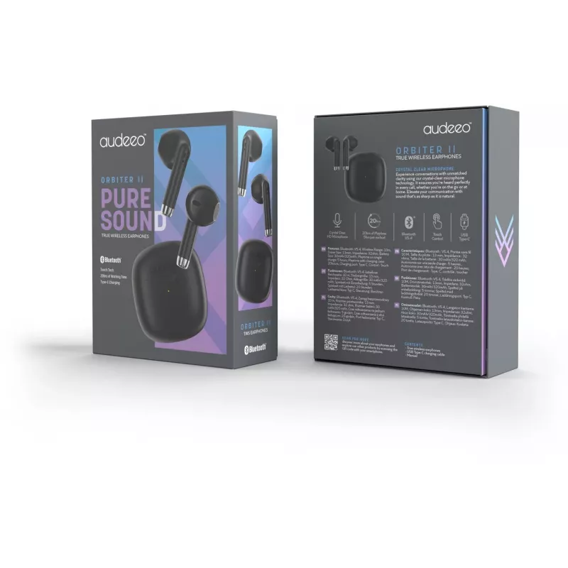 Audeeo True Wireless Earphones AOORBIT2-BK - Melns