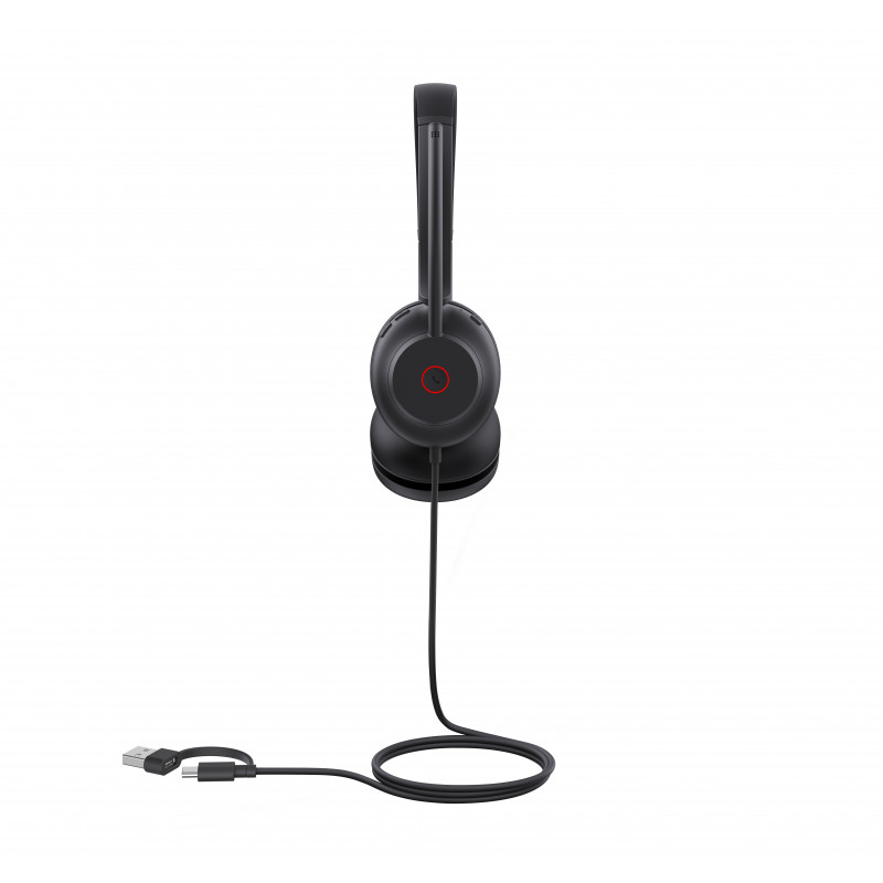 Yealink UH35 Dual UC USB-C/A On-Ear Headset ar USB-A/USB-C, Melns