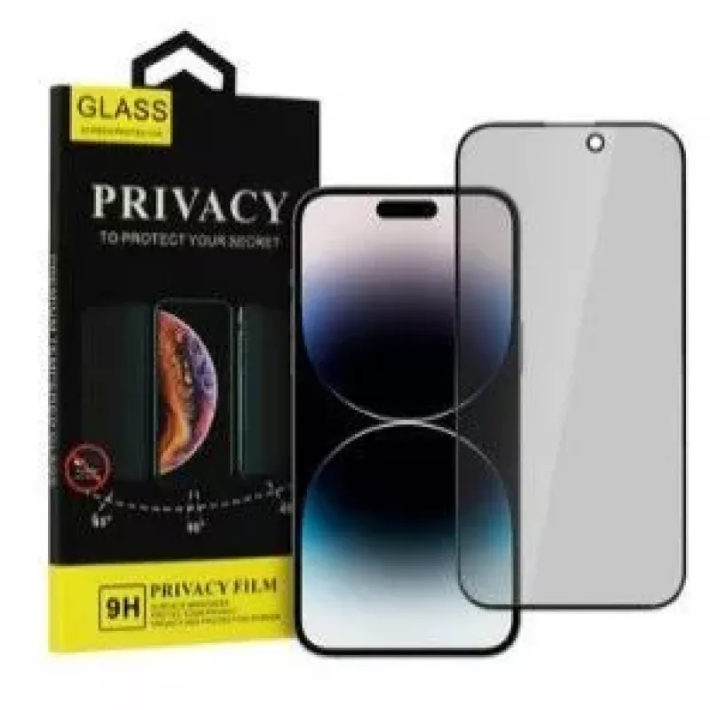 iLike Apple iPhone 15 Pro rūdīta stikla privātuma ekrāna aizsargs melns