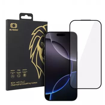 iLike Apple iPhone 16 Pro Max 10X HD DLC Dimanta Pārklājuma Rūdīta Stikla Ekrāna Aizsargs Melns