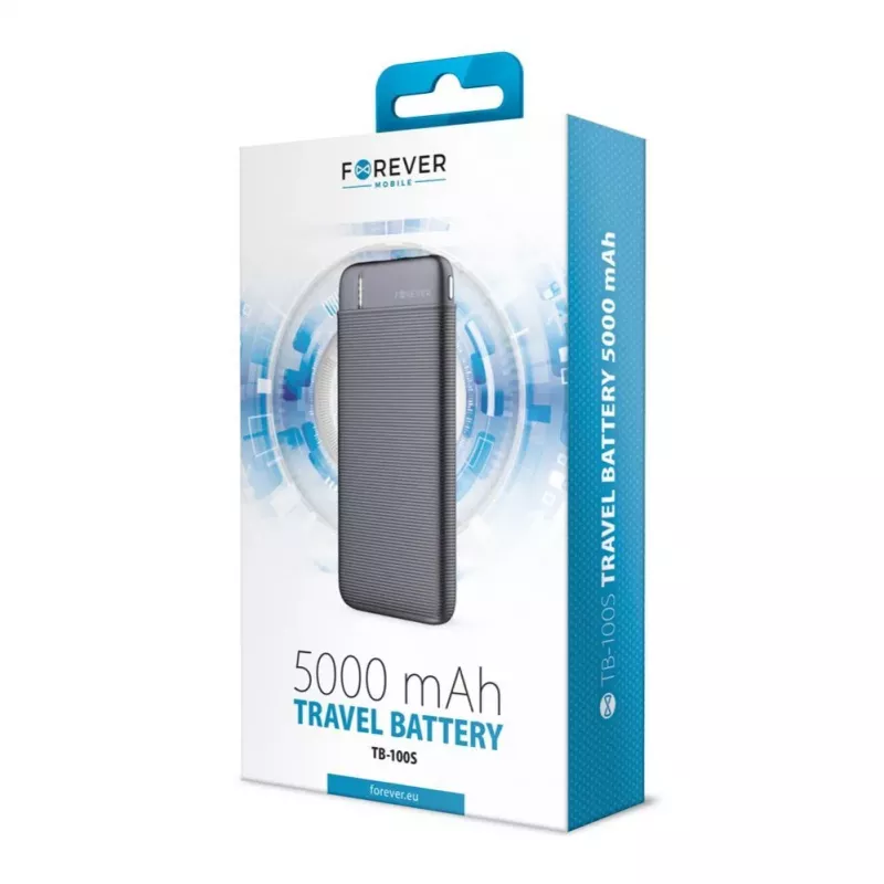Forever Power Bank TB-100S 5000 mAh Melns