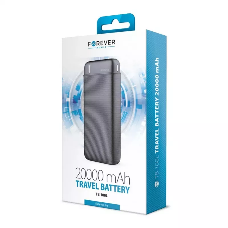 Forever Power Bank TB-100L 20000 mAh Melns