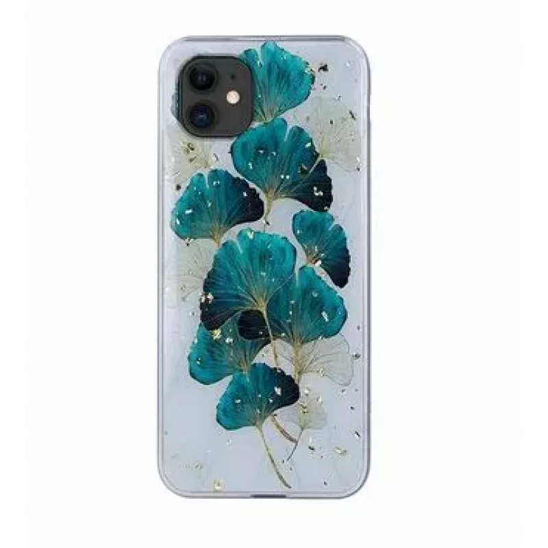 iLike Gold Glam Case for iPhone 11 with Leaves Pattern