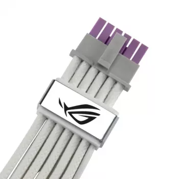 ASUS ROG EQUALIZER White Edition GPU barošanas kabelis - 16-pin 12VHPWR uz 3x8-pin PCIe - 700mm Balts