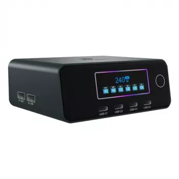 ICY BOX IB-PS2401 Universāls AC ātrais lādētājs 90W Melns