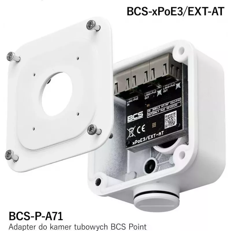 BCS BCS-xPoE3/EXT-AT 3-Port PoE+ Slēdzis, 2x PoE+ 30W, 1x Uplink, 250m EXTEND, Metāls