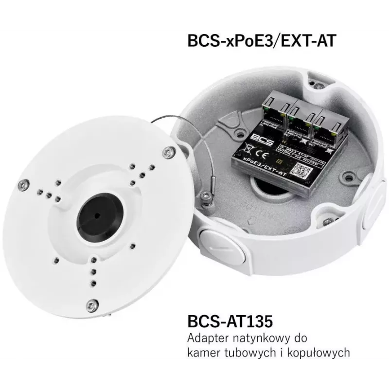 BCS BCS-xPoE3/EXT-AT 3-Port PoE+ Slēdzis, 2x PoE+ 30W, 1x Uplink, 250m EXTEND, Metāls