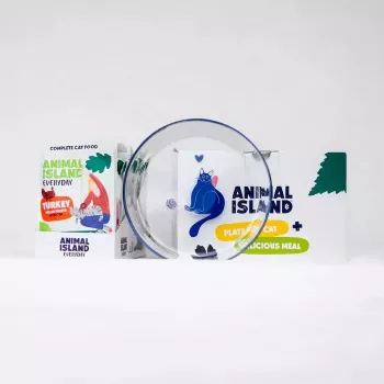 ANIMAL ISLAND Tītara fileja mērcē 12x85g + Pasniegšanas šķīvis