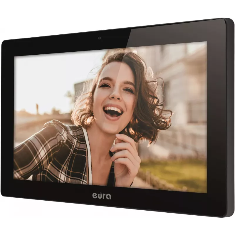EURA VDP-86A3 10-Inch Black Video Door Phone Monitor with Tuya Smart App