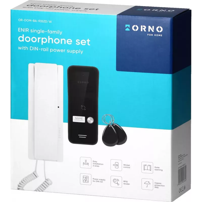 ORNO OR-DOM-BA-935ZD/W 2-vadu audio domofona komplekts vienģimenes mājai, balts