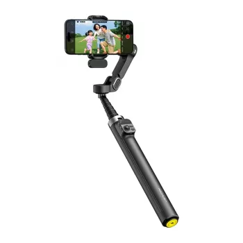 AOCHUAN Smart V3 viedtālruņa gimbals ar AI izsekošanu, apgaismojumu, tālvadības pulti, statīvu, selfie stick, melns