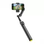 AOCHUAN Smart V3 viedtālruņa gimbals ar AI izsekošanu, apgaismojumu, tālvadības pulti, statīvu, selfie stick, melns