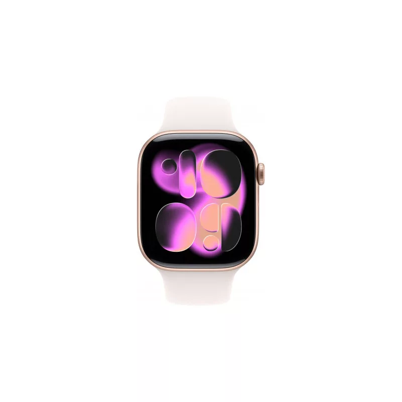 Apple Watch Series 11 GPS 42mm Rose Gold Aluminium Case ar Light Blush Sport Band S/M, MEU04ET/A
